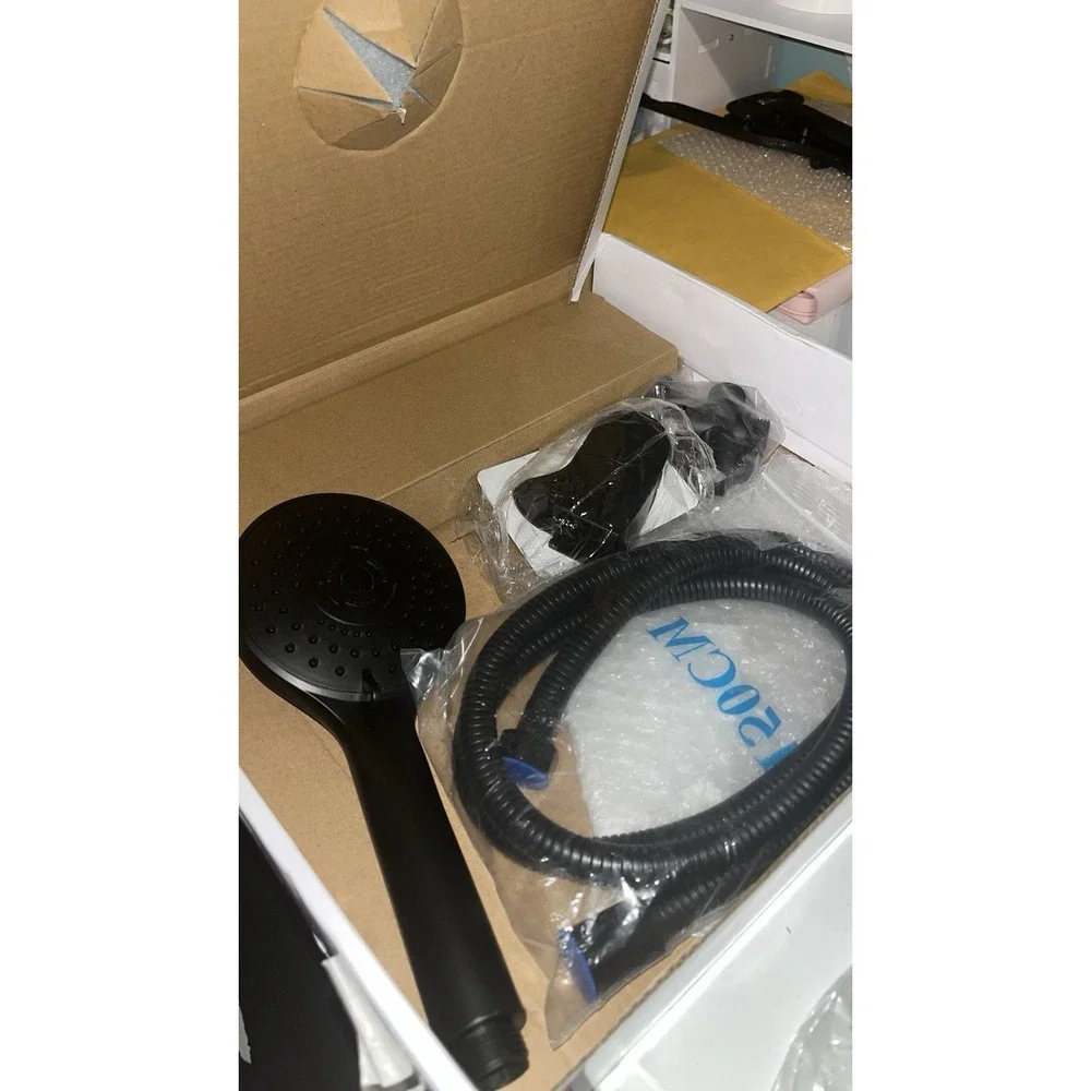 Brand New rainfall shower head combo Matte Black Sprayer Hose Large